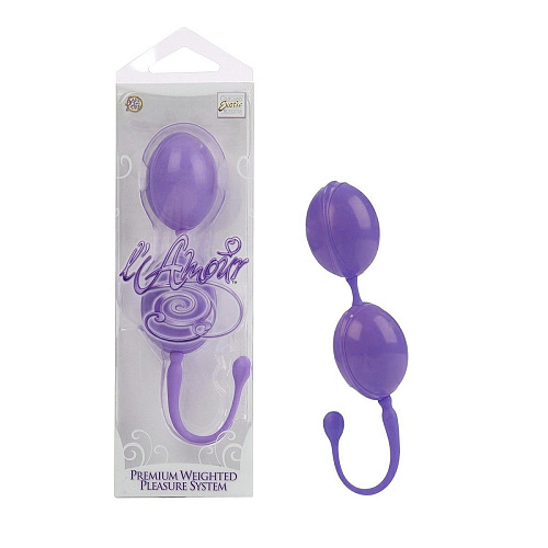 Фиолетовые каплевидные вагинальные шарики California Exotic Novelties L amour Premium Weighted Pleasure System SE-4649-14-3