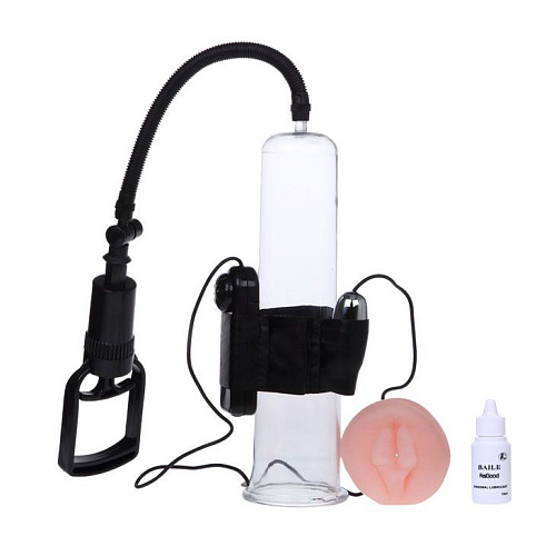 Прозрачная вакуумная помпа Baile Penis Enlarger BM-010066B (24,5 см)