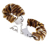 Металлические наручники с мехом под тигра Pipedream Original Furry Cuffs PD3804-42