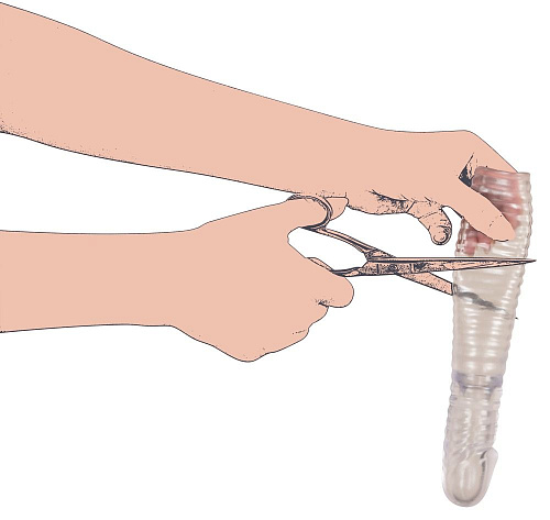 Прозрачная рифленая вибронасадка Orion Vibrating Sleeve 05843710000 (22,5 см)