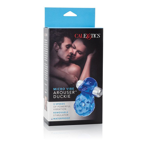 Синее эрекционное кольцо с утенком California Exotic Novelties Micro Vibe Arouser Power Duckie SE-8938-12-3