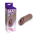 Коричневый мастурбатор Erokay Sexy Pussy with Beads Tube EK-2301BR