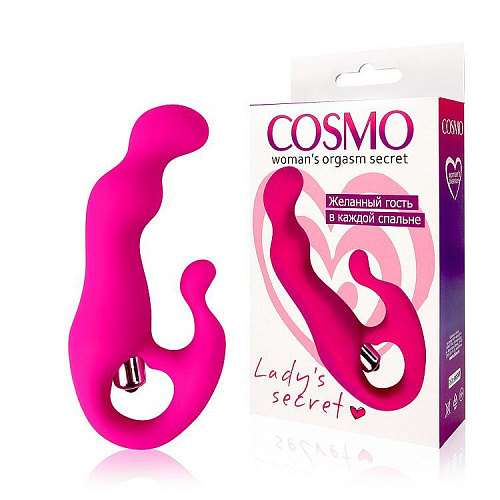 Розовый вибромассажёр с отростком Bior toys Cosmo CSM-23031 (12 см)