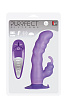 Фиолетовый вибратор с клиторальным отростком и присоской Dream Toys PURRFECT SILICONE SUCTION CUP DUO VIBE 20969 (18 см)