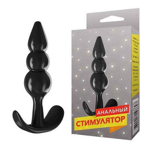 Чёрный анальный стимулятор с широким основанием Сумерки богов 650-07 BX DD (10 см)