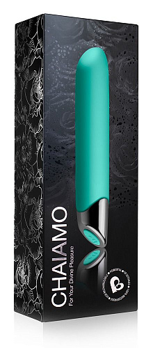 Зелёный перезаряжаемый вибратор Rocks-Off Chaiamo RK-10CHAITEAL (16 см)