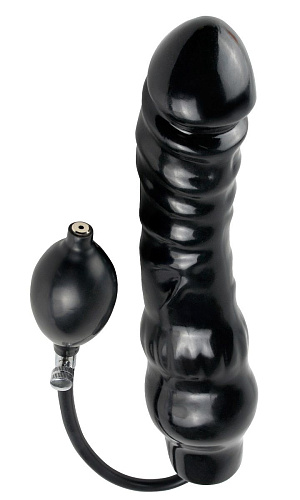Чёрный фаллоимитатор с функцией подкачки Pipedream Inflatable Ass Blaster PD3666-23 (23 см)
