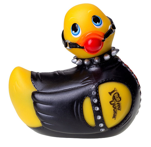 Желто-чёрная утка-рабыня с вибрацией Big Teaze Toys I Rub My Duckie Bondage Travel Size 10140