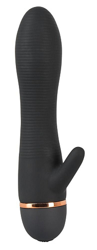 Чёрный вибратор с клиторальным стимулятором Orion Bendy Ripple 0592218 (16 см)