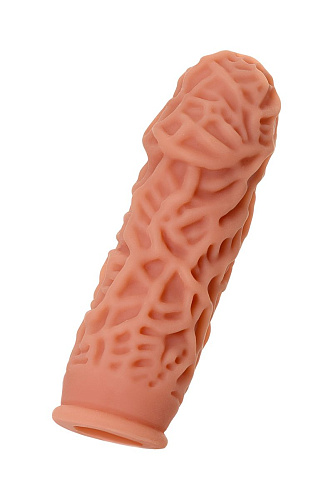 Насадка на фаллос телесного цвета с рельефными складочками KOKOS Extreme Sleeve 012  ES.012-S (12,7 см)