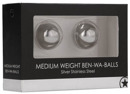 Серебристые вагинальные шарики Shots Media BV Medium Weight Ben-Wa Balls OU218SIL