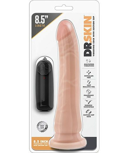 Телесный вибратор Blush Novelties 8.5 Inch Vibrating Realistic Cock With Suction Cup BL-13053 (21,6 см)