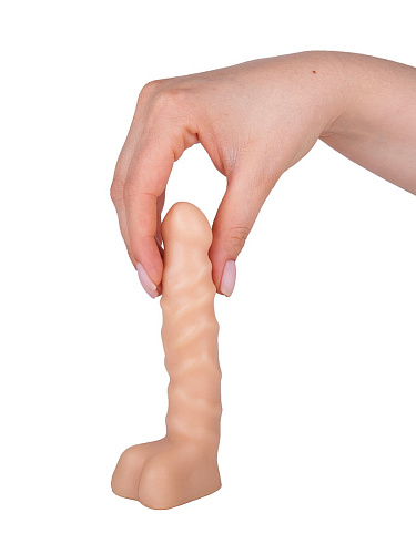 Телесный анальный стимулятор с мошонкой Сумерки богов 4000-22 CD DD (14 см)