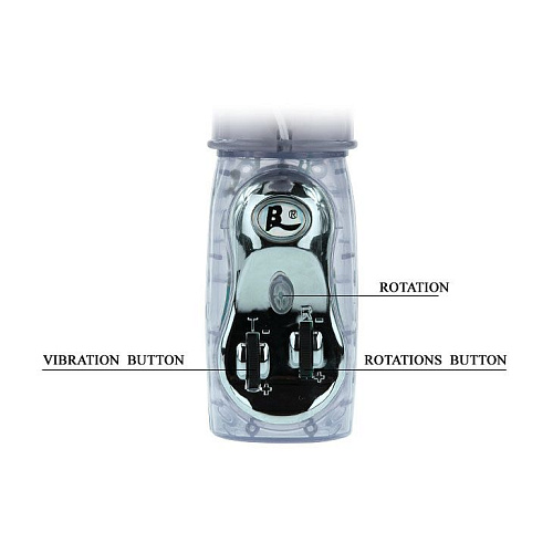 Прозрачный вибратор со стимуляцией клитора и ротацией Baile BW-020006-0702 (27 см)