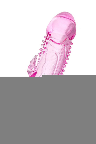 Розовая гелевая насадка с шипами и коготком ToyFa 818019-3