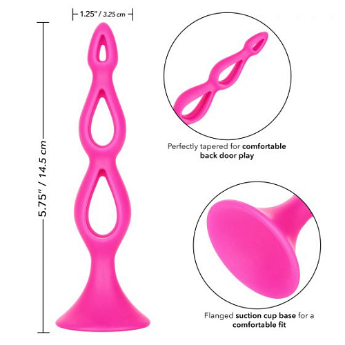 Розовая анальная ёлочка California Exotic Novelties Silicone Triple Probe SE-0393-51-2 (14,5 см)