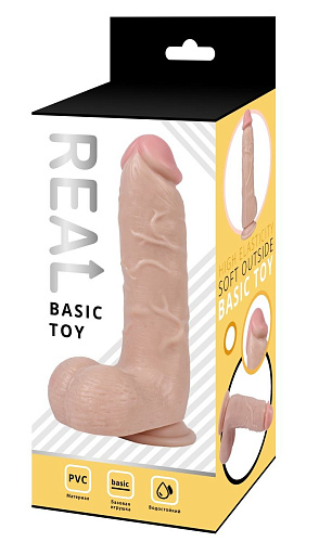 Телесный реалистичный фаллоимитатор с мошонкой Real RP10012 (21 см)