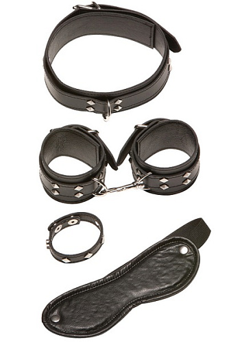 Набор для БДСМ-игр X-Play Black Luscious из 4 предметов Allure Lingerie 2024