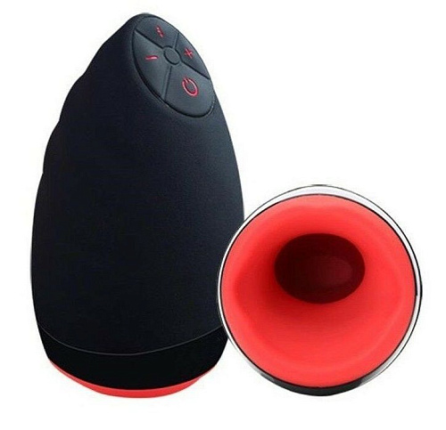Чёрно-красный мастурбатор с вибрацией и нагревом Otouch CHIVEN MS001