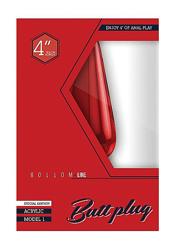 Красный акриловый анальный стимулятор Shots Media BV Bottom Line BTM001ACR (10,5 см)
