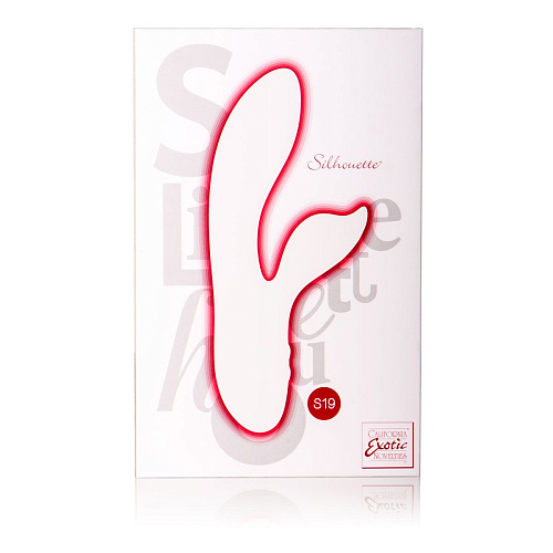 Красный вибромассажёр с лепестком для стимуляции клитора California Exotic Novelties Silhouette S19 SE-4594-15-3
