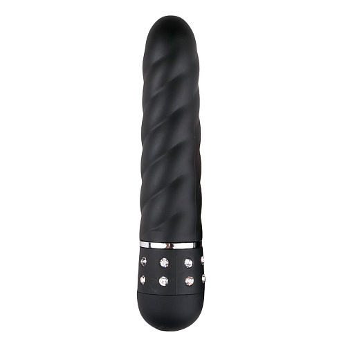 Чёрный мини-вибратор EDC Wholesale Diamond Twisted Vibrator ET087BLK (11,4 см)
