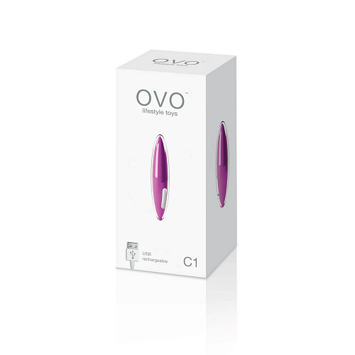 Перезаряжаемый мини-вибратор цвета фуксии OVO C1 VIOLET (11 см)