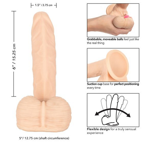 Телесный реалистичный фаллоимитатор California Exotic Novelties Emperor Ballsy SE-0132-50-2 (19 см)