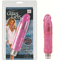 Реалистичный розовый вибратор California Exotic Novelties Glitter Gels Vibrating Dong SE-5814-10-2 (18 см)
