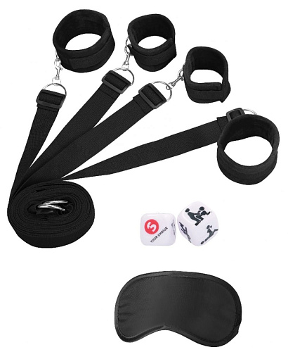 Чёрный игровой набор БДСМ Shots Media BV Under The bed Binding Restraint Kit OU376BLK