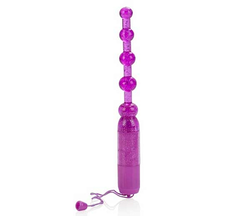 Фиолетовая анальная цепочка California Exotic Novelties Waterproof Vibrating Pleasure Beads SE-1329-14-2