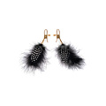 Золотистые зажимы на соски с чёрными пёрышками Pipedream Feather Nipple Clamps PD3993-23