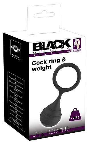Чёрное силиконовое кольцо с утяжелением Orion Cock ring weight 05342930000