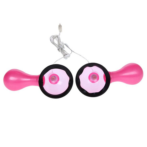 Розовые присоски-вибромассажеры для сосков Baile BI-035012-0101