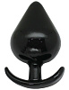 Чёрная коническая анальная пробка с ограничителем Eroticon 31044 (11 см)