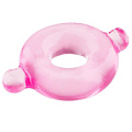 Розовое эрекционное кольцо с ушками для удобства надевания Dream Toys BASICX TPR COCKRING PINK 20674
