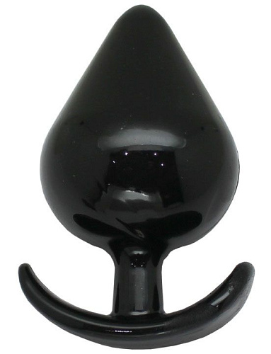 Чёрная коническая анальная пробка с ограничителем Eroticon 31044 (11 см)