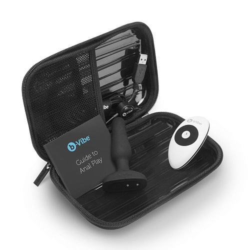 Анальная вибропробка чёрного цвета b-Vibe NOVICE REMOTE CONTROL PLUG BLACK BV-004-BLK (10,2 см)