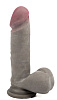 Серый реалистичный фаллоимитатор на присоске Пикантные штучки DP02039TSTR (20 см)