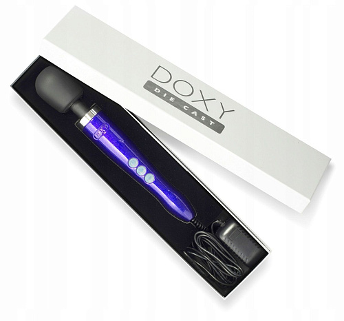 Фиолетовый вибратор Doxy Die Cast Wand Massager DOXYDCEU-PU (34 см)