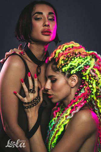 Чёрный ошейник с поводком Lola toys Sin 1086-01lola