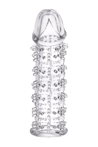 Гелевая прозрачная насадка с шипами ToyFa 818031-1 (12 см)