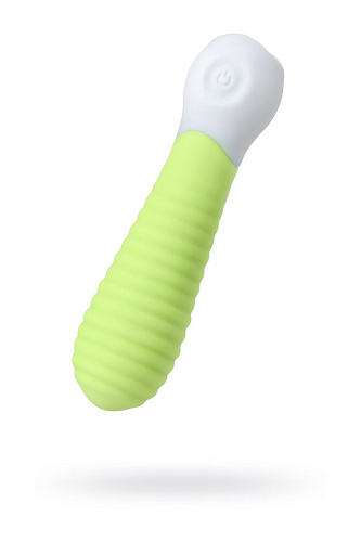 Лаймовый мини-вибратор с рёбрами S-HANDE MINI 2 SHD-050-2G (11,8 см)