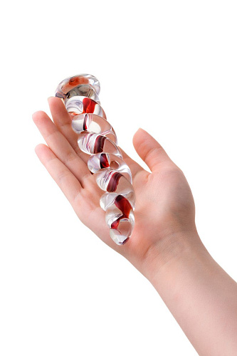 Стеклянный прозрачный фаллос в виде косички Sexus 912079