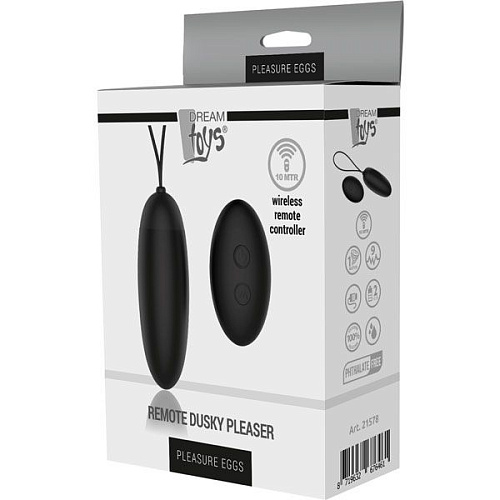 Чёрное виброяйцо Dream Toys REMOTE DUSKY PLEASER 21578