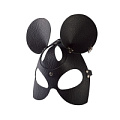 Чёрная кожаная маска с тиснением Sitabella «Мышка» 3188-1t