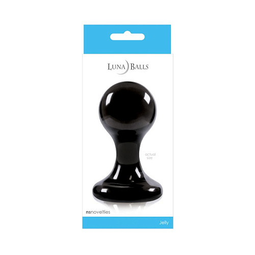 Большая чёрная анальная пробка на присоске NS Novelties Luna Balls NSN-0502-63 (9,5 см)