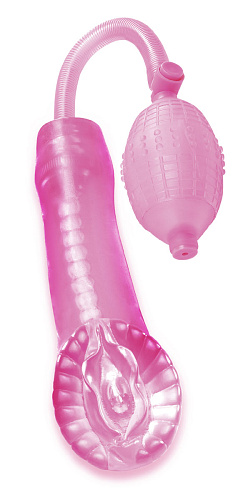 Мастурбатор с помпой розового цвета Pipedream Super Cyber Snatch Pump RD239