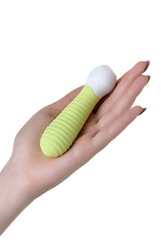 Лаймовый мини-вибратор с рёбрами S-HANDE MINI 2 SHD-050-2G (11,8 см)