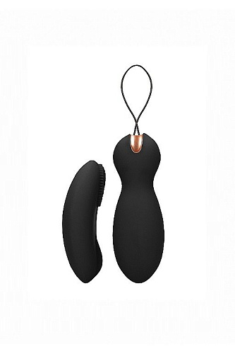 Чёрные вагинальные шарики с пультом ДУ Shots Media BV Purity ELE017BLK